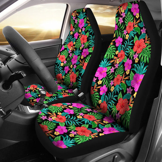 Hibiscus Red Hawaiian Flower Universal Fit Car Seat Covers