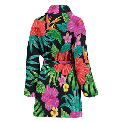 Hibiscus Red Hawaiian Flower Women Bath Robe