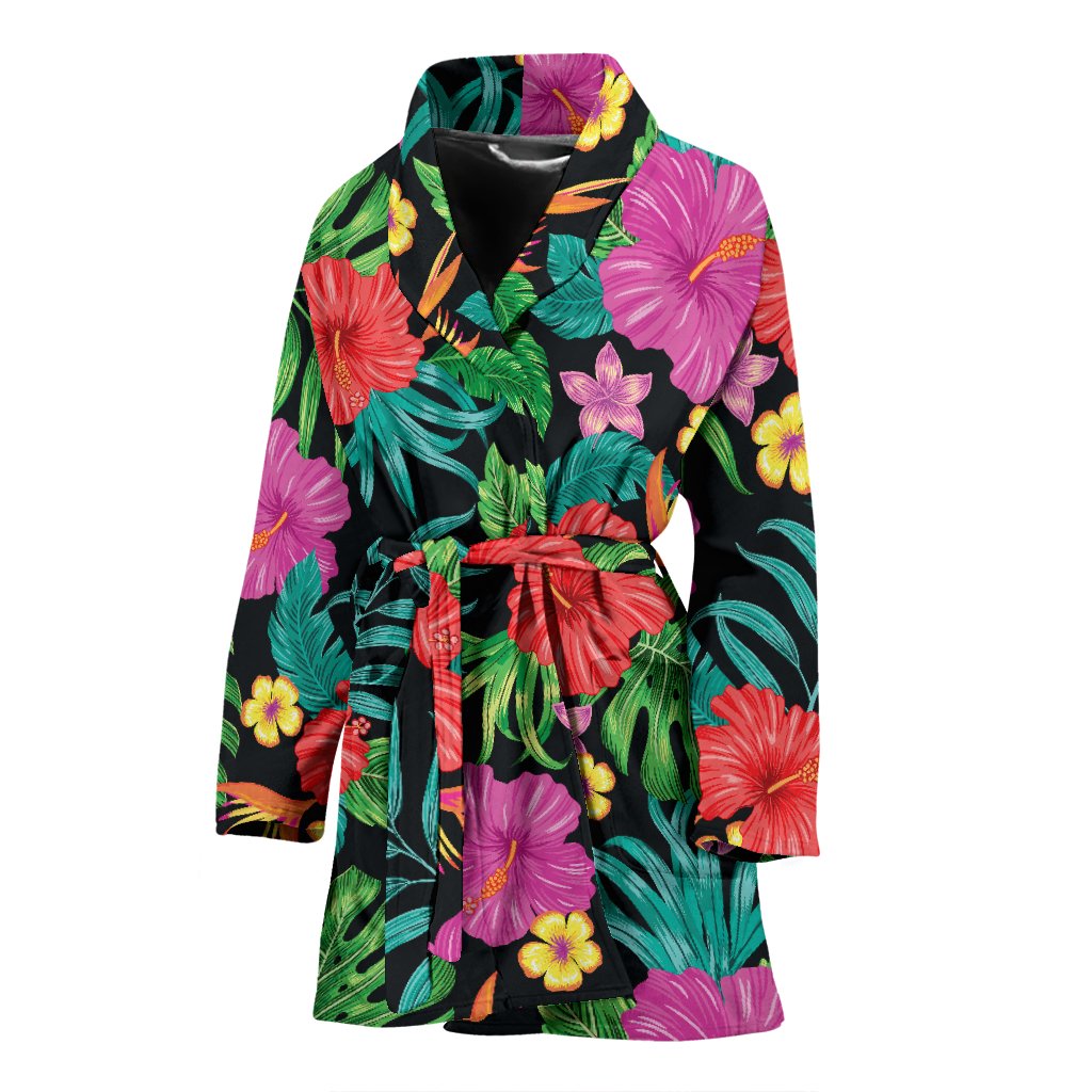 Hibiscus Red Hawaiian Flower Women Bath Robe