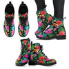 Hibiscus Red Hawaiian Flower Women Leather Boots