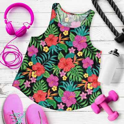 Hibiscus Red Hawaiian Flower Women Racerback Tank Top