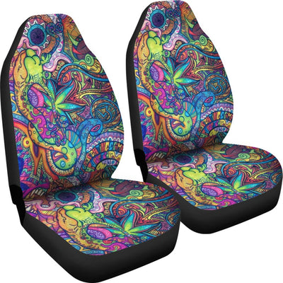 Hippie Dippie Design Themed Pattern Universal Fit Car Seat Covers