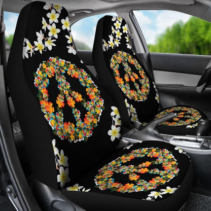 Hippie Hibiscus Hawaiian tropical flower Universal Fit Car Seat Covers