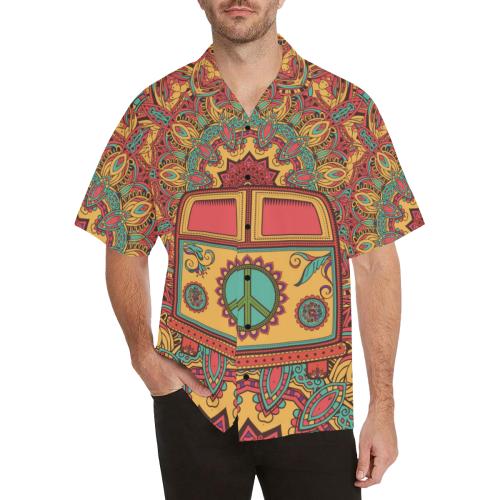 Hippie Van Mandala Men Hawaiian Shirt