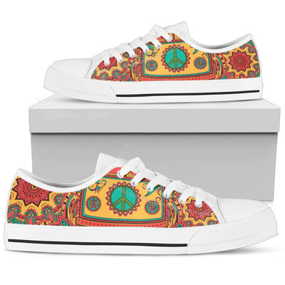 Hippie Van Mandala Men Low Top Canvas Shoes