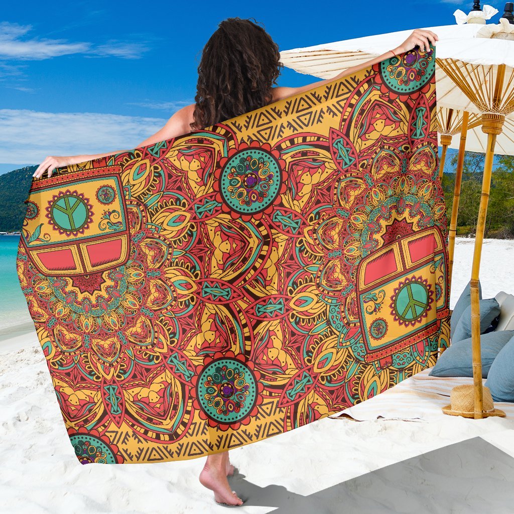 Hippie Van Mandala Beach Sarong Pareo Wrap