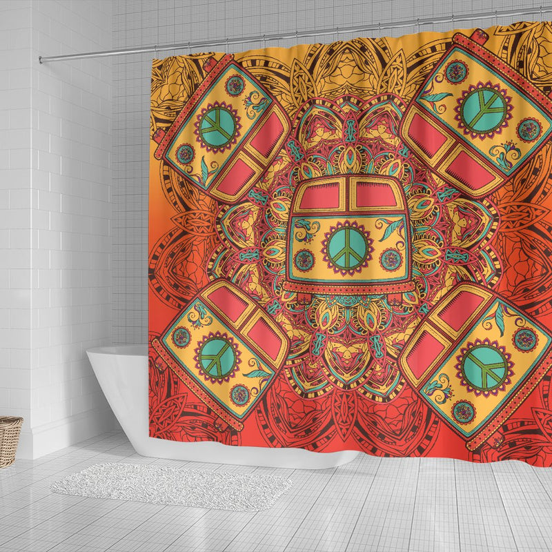 Hippie Van Mandala Shower Curtain