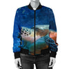 Honu Sea Turtle Women Casual Bomber Jacket