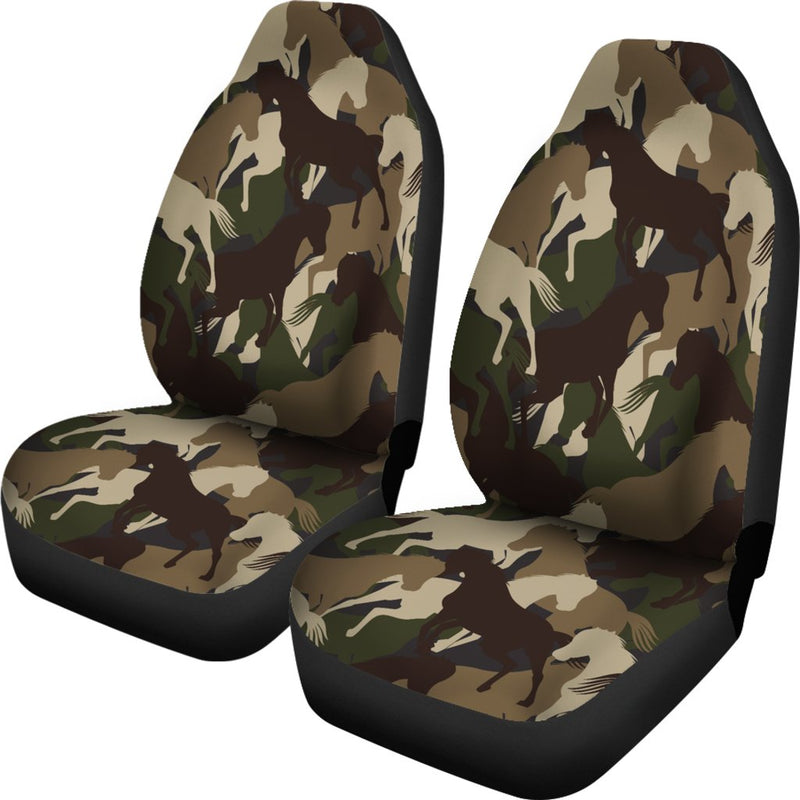Horse Camo Themed Design Print Universal Fit Car Seat Covers