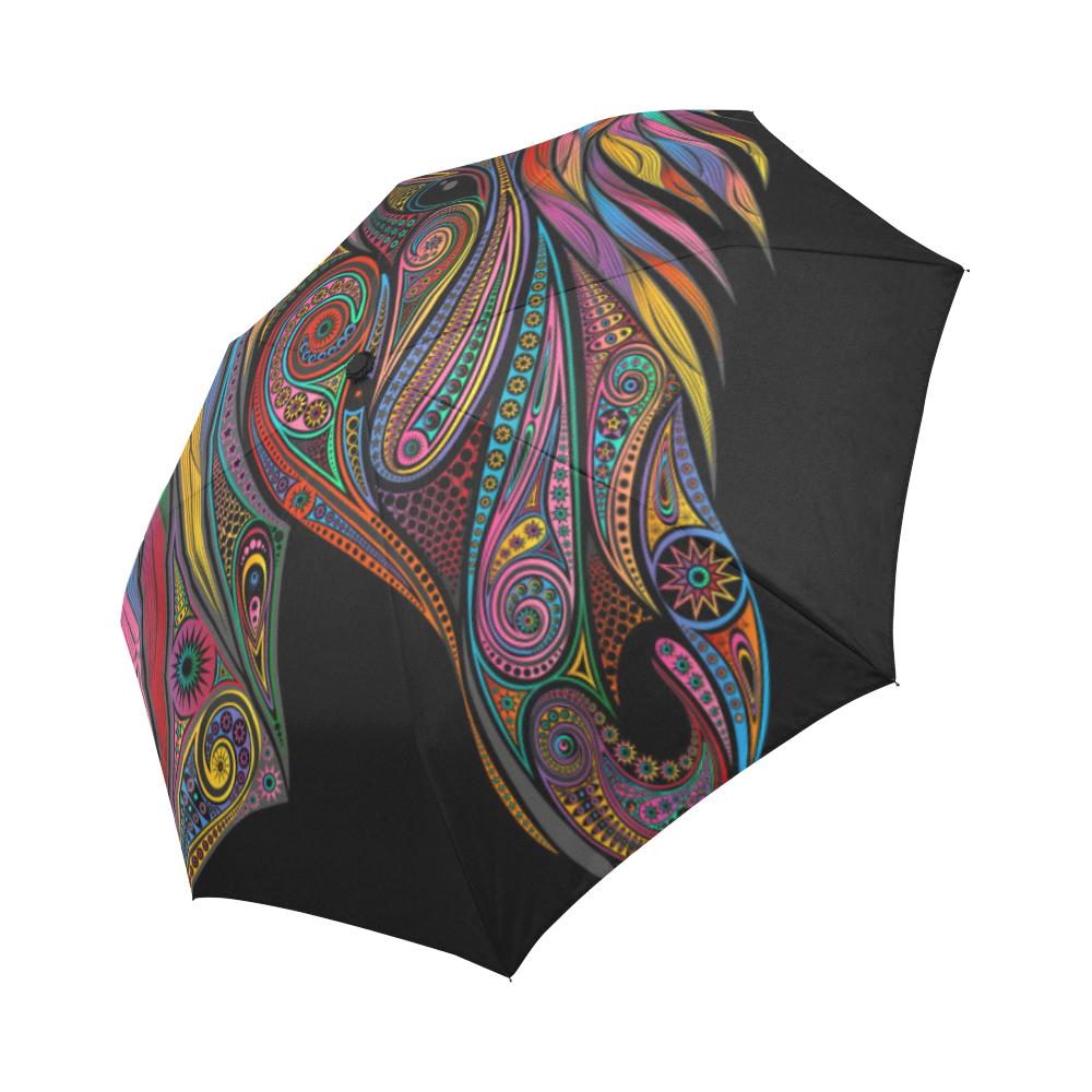 Horse Colorful Automatic Foldable Umbrella