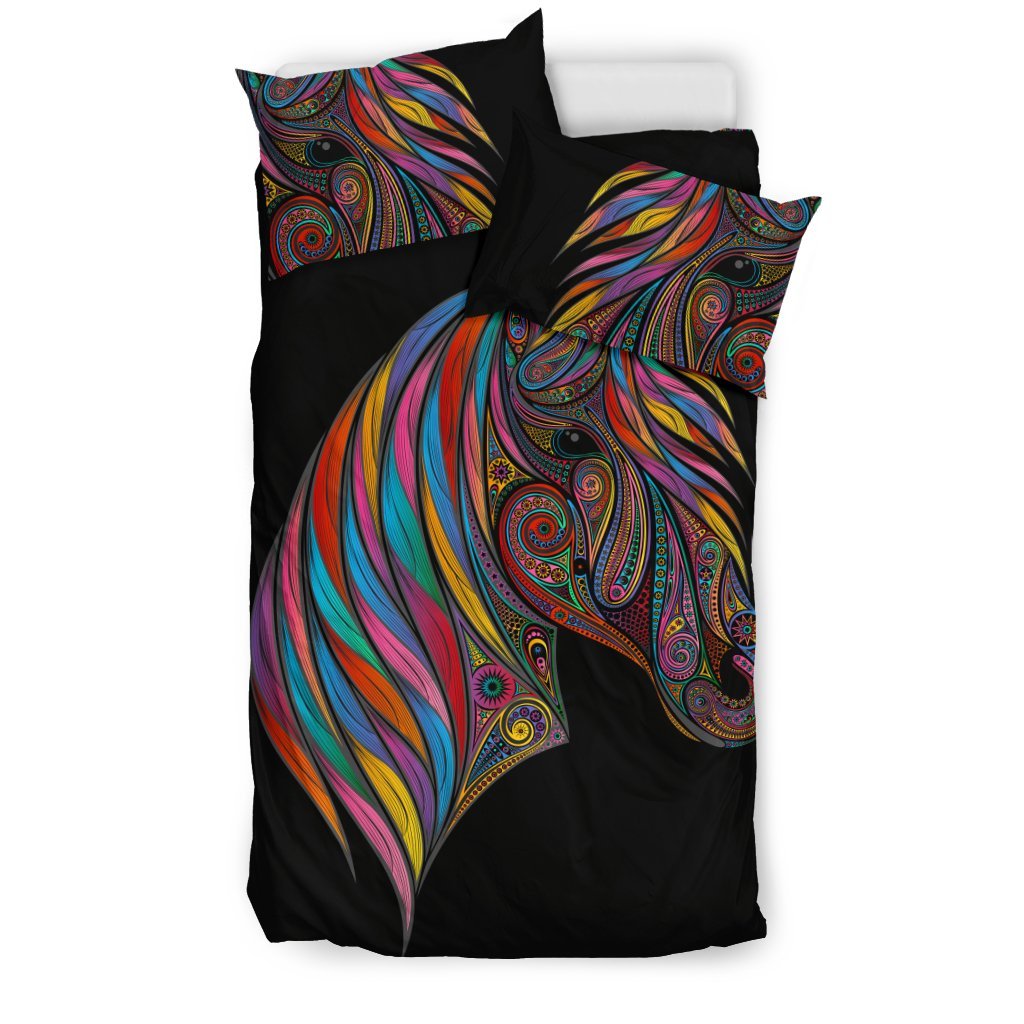 Horse Colorful Duvet Cover Bedding Set