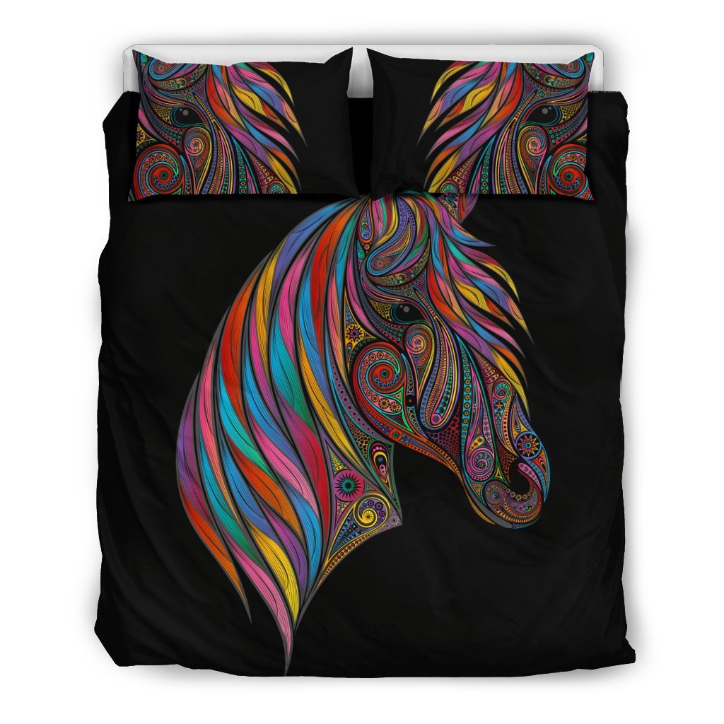Horse Colorful Duvet Cover Bedding Set