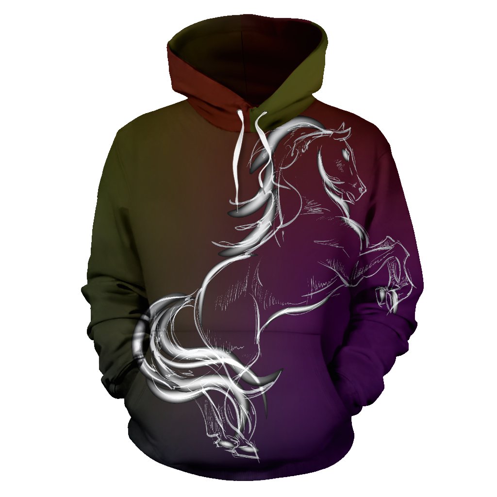 Horse Colorful hand draw All Over Print Hoodie