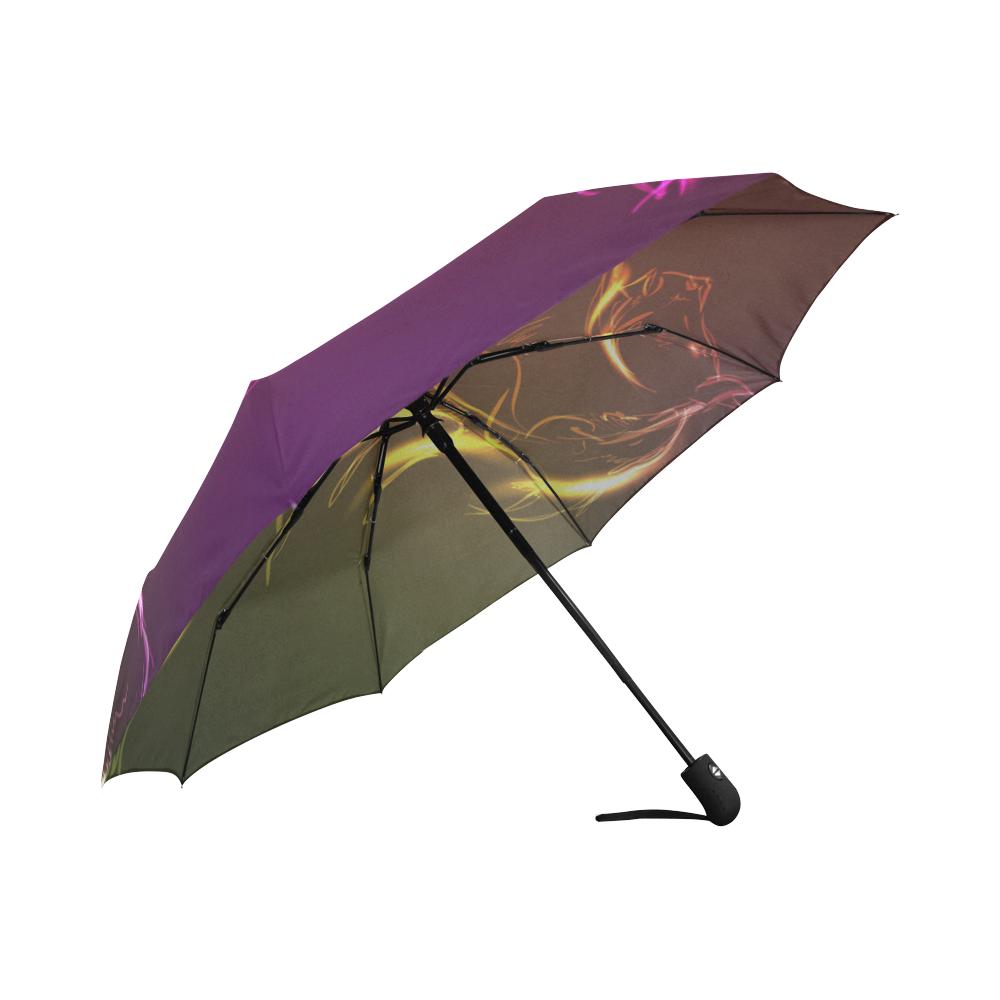 Horse Colorful hand draw Automatic Foldable Umbrella