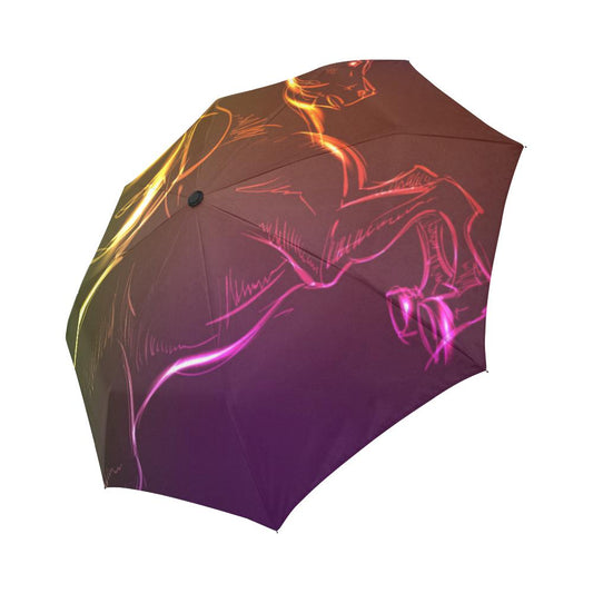 Horse Colorful hand draw Automatic Foldable Umbrella