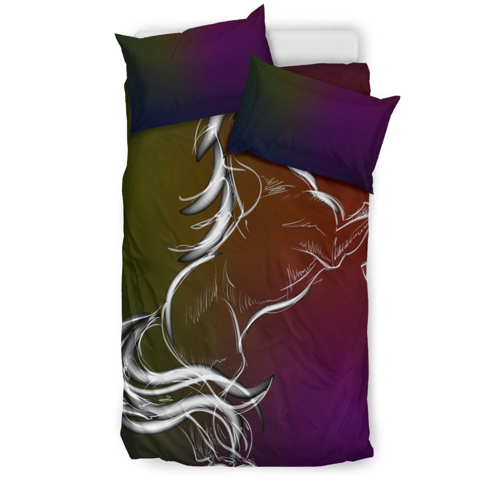 Horse Colorful hand draw Duvet Cover Bedding Set