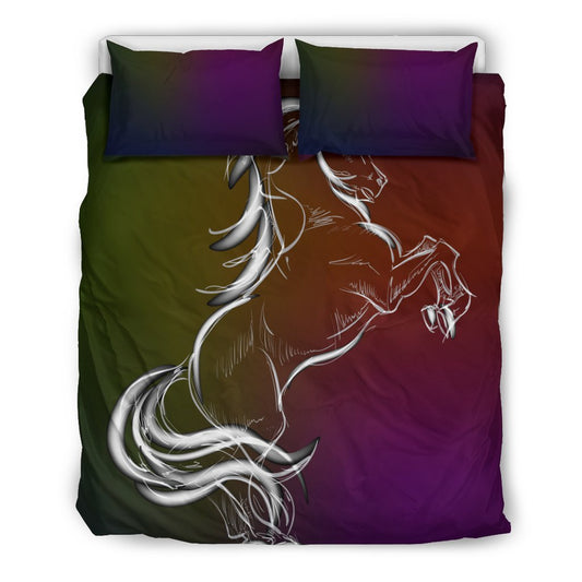 Horse Colorful hand draw Duvet Cover Bedding Set