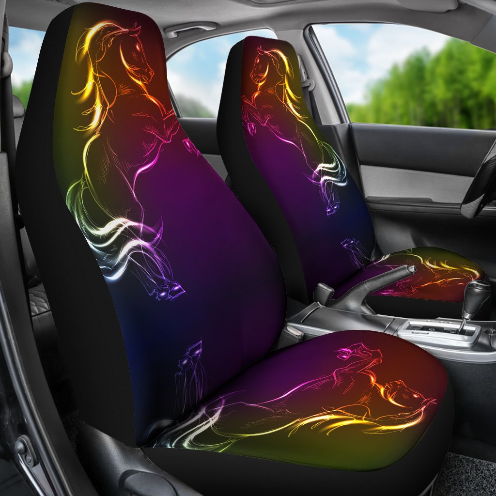 Horse Colorful Hand Draw Universal Fit Car Seat Covers