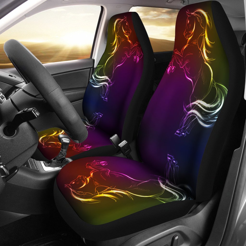 Horse Colorful Hand Draw Universal Fit Car Seat Covers