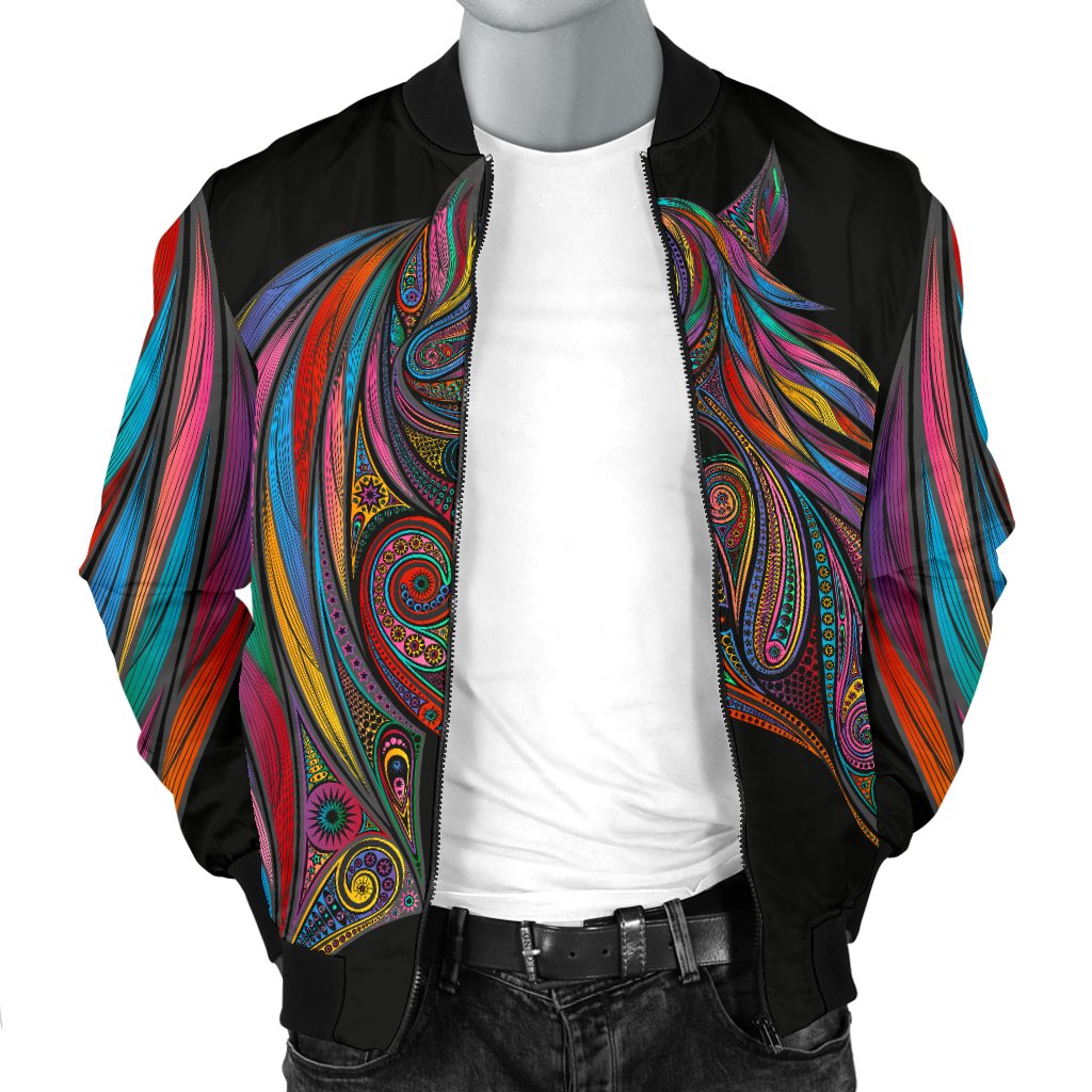 Horse Colorful Men Casual Bomber Jacket