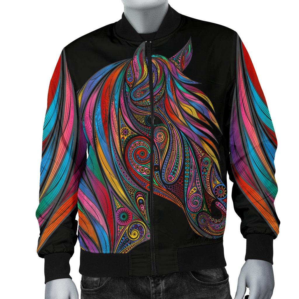 Horse Colorful Men Casual Bomber Jacket