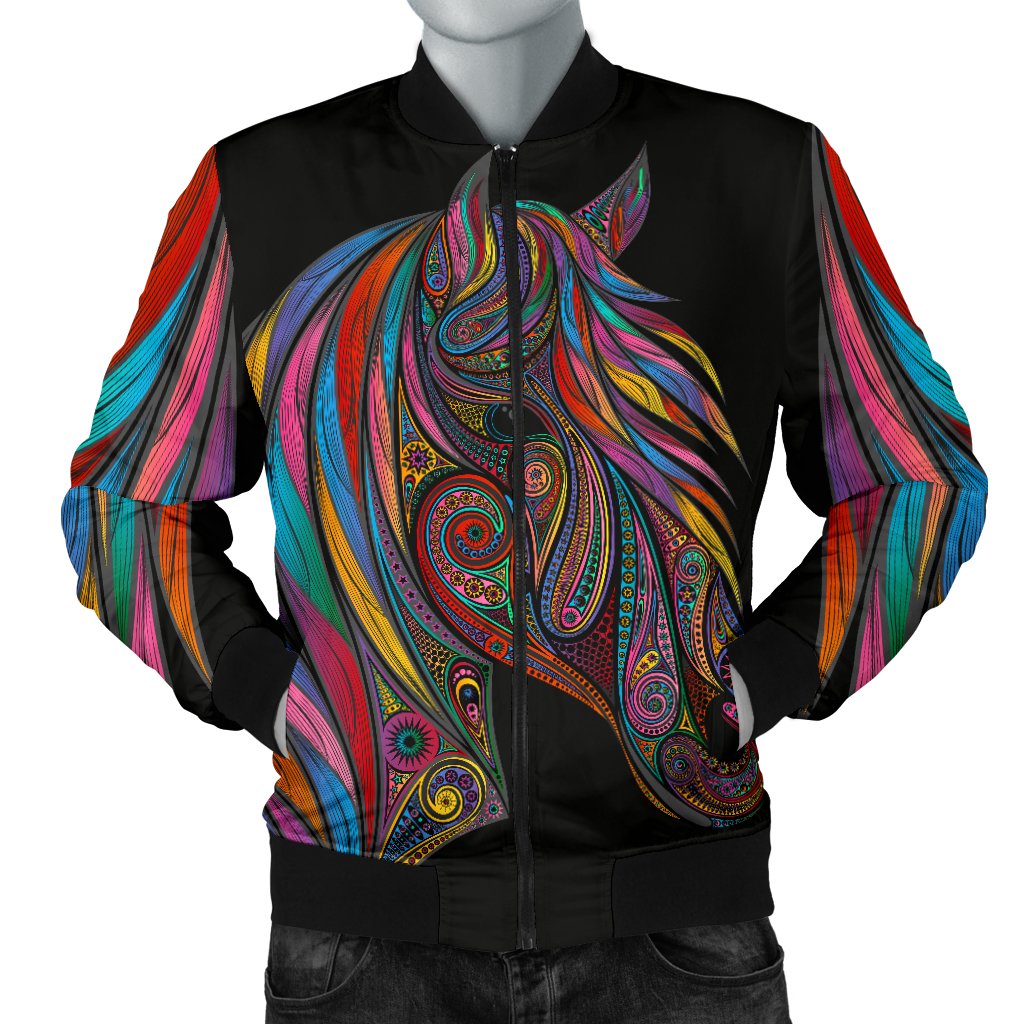 Horse Colorful Men Casual Bomber Jacket