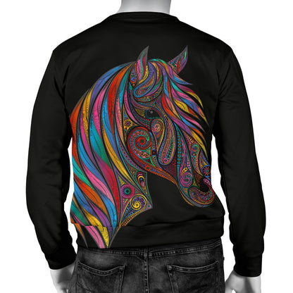 Horse Colorful Men Crewneck Sweatshirt