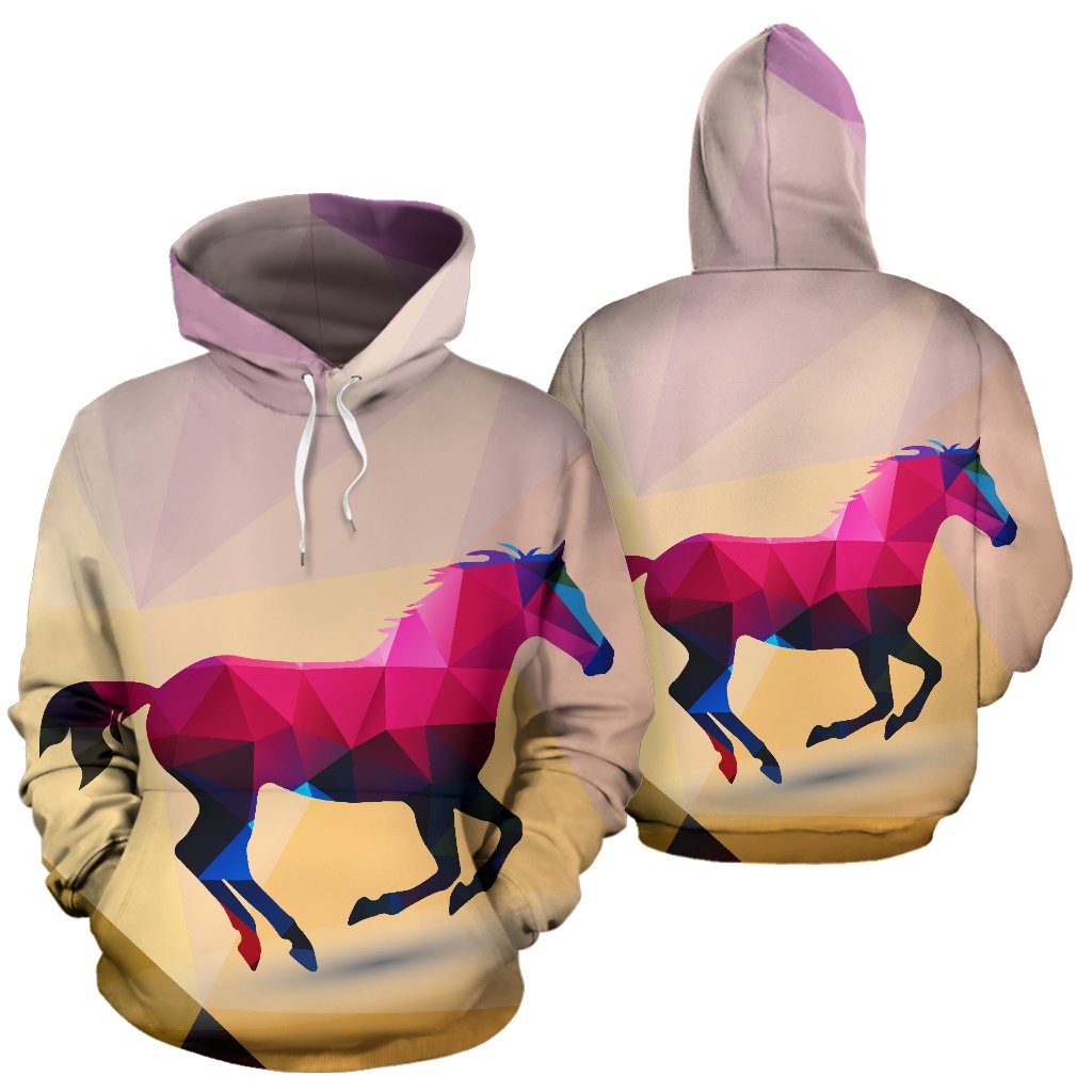 Horse Design Colorful All Over Print Hoodie