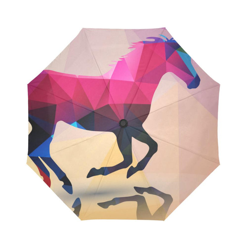 Horse Design Colorful Automatic Foldable Umbrella