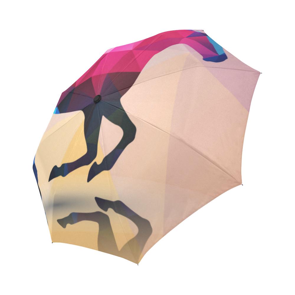 Horse Design Colorful Automatic Foldable Umbrella