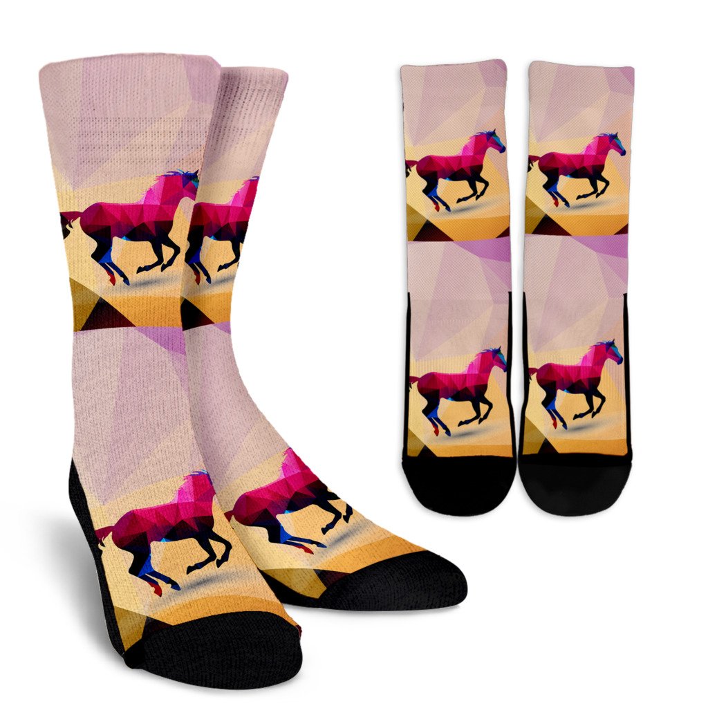 Horse Design Colorful Crew Socks