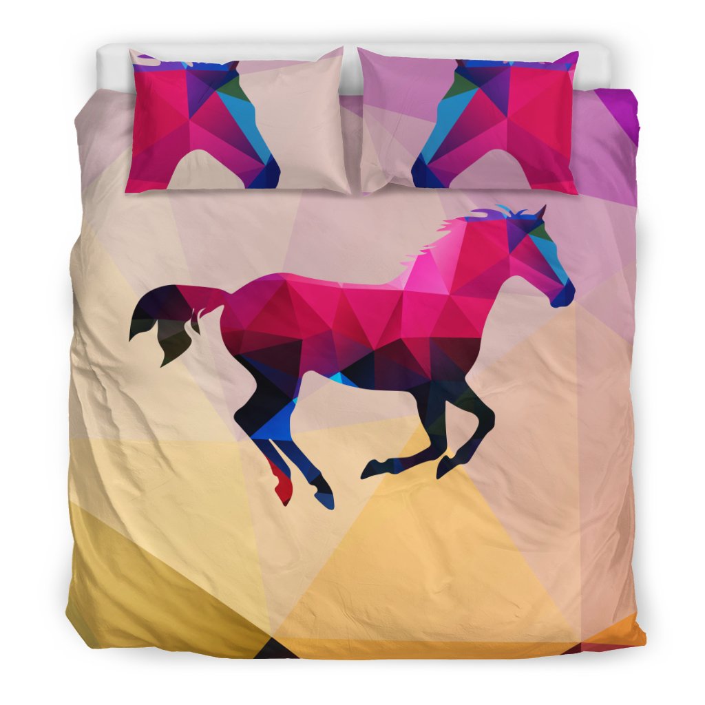 Horse Design Colorful Duvet Cover Bedding Set