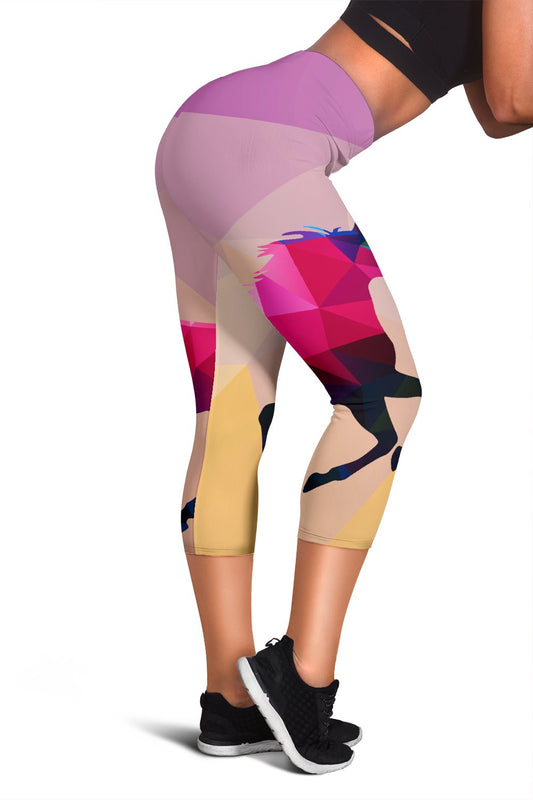 Horse Design Colorful Women Capris