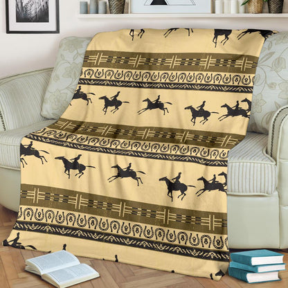 Horse Pattern Print Fleece Blanket