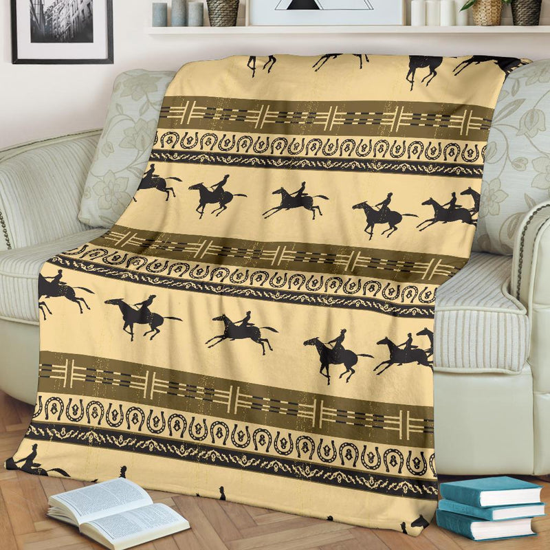 Horse Pattern Print Fleece Blanket