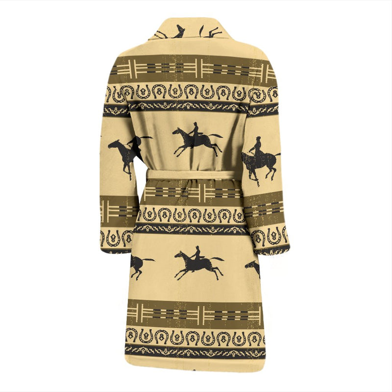 Horse Pattern Print Men Bath Robe