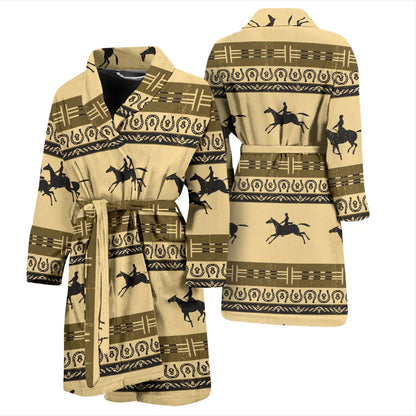 Horse Pattern Print Men Bath Robe