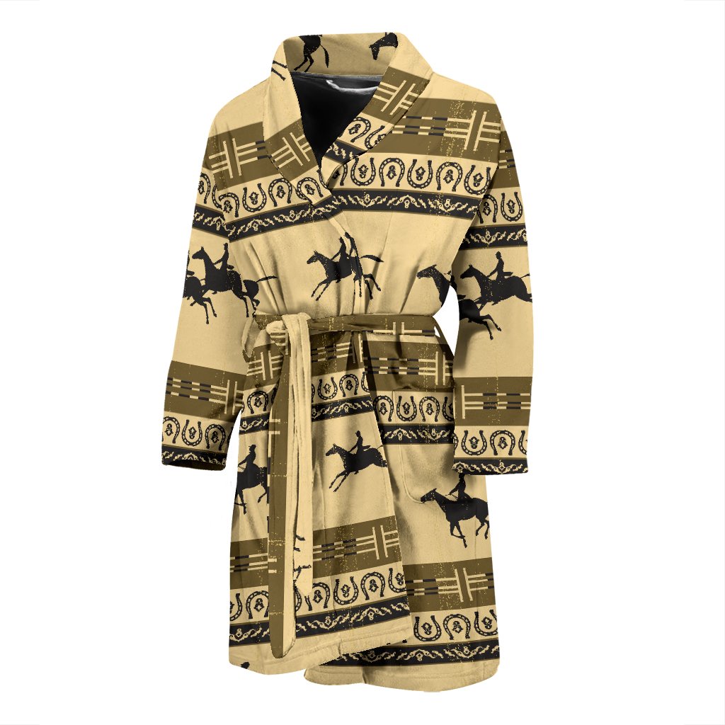 Horse Pattern Print Men Bath Robe