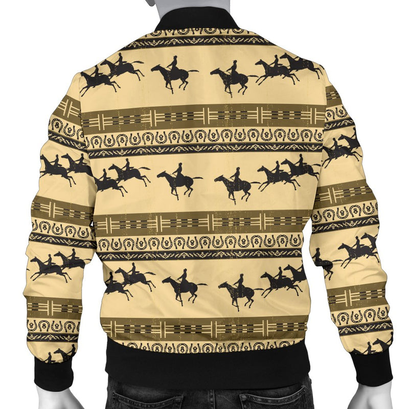 Horse Pattern Print Men Casual Bomber Jacket