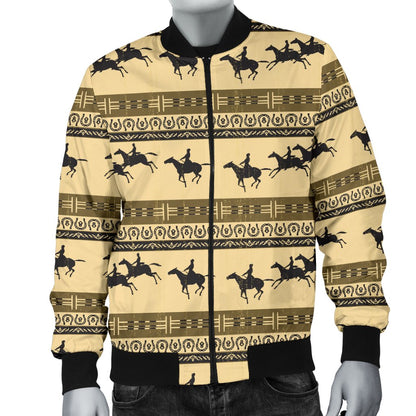 Horse Pattern Print Men Casual Bomber Jacket