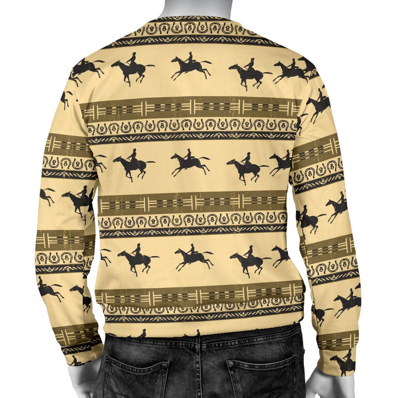 Horse Pattern Print Men Crewneck Sweatshirt