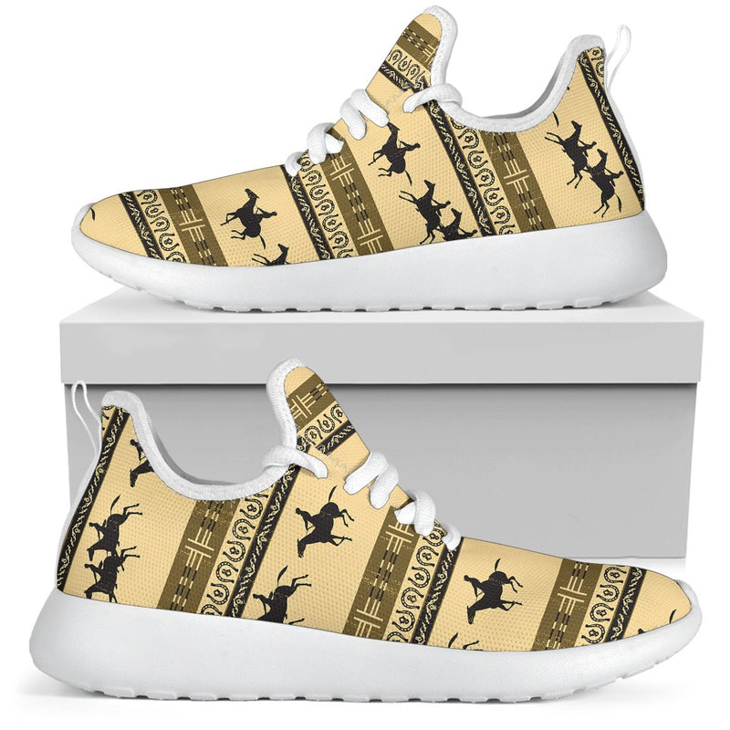 Horse Pattern Print Mesh Knit Sneakers Shoes