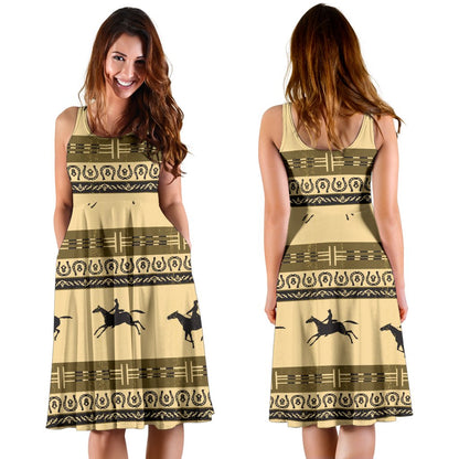 Horse Pattern Print Sleeveless Mini Dress