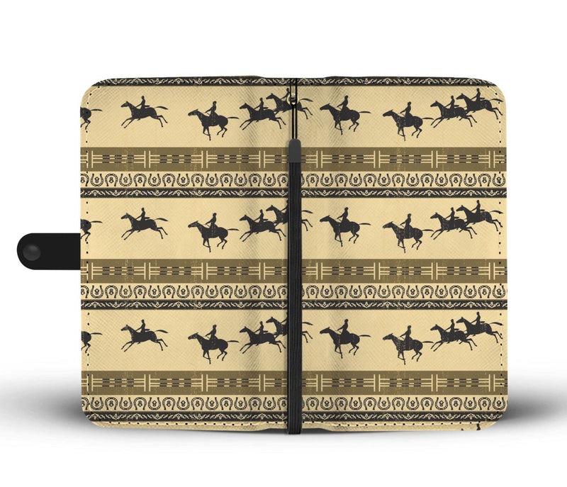 Horse Pattern Print Wallet Phone Case