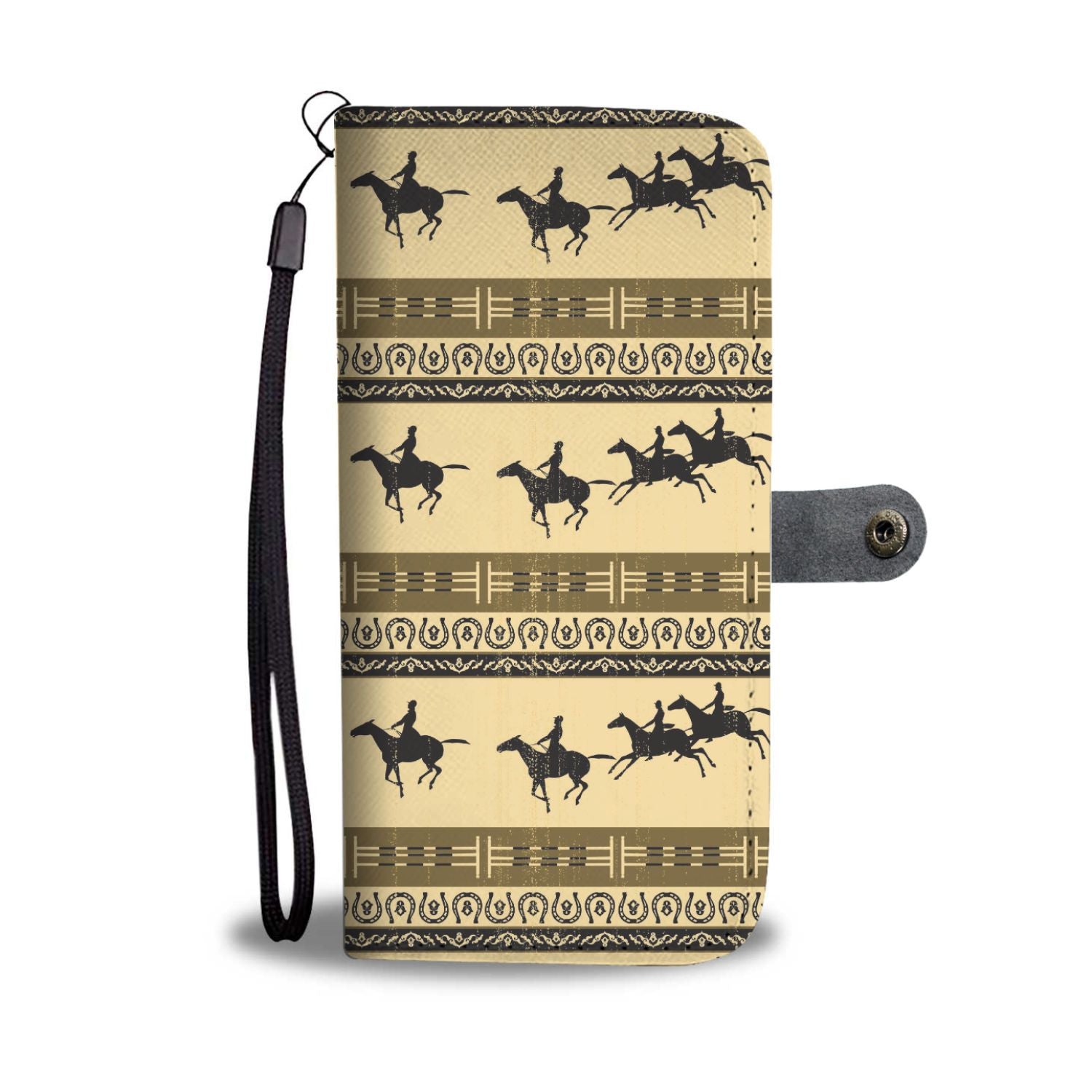 Horse Pattern Print Wallet Phone Case