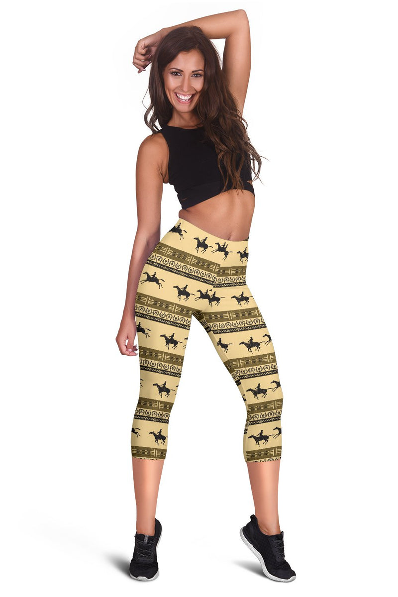 Horse Pattern Print Women Capris