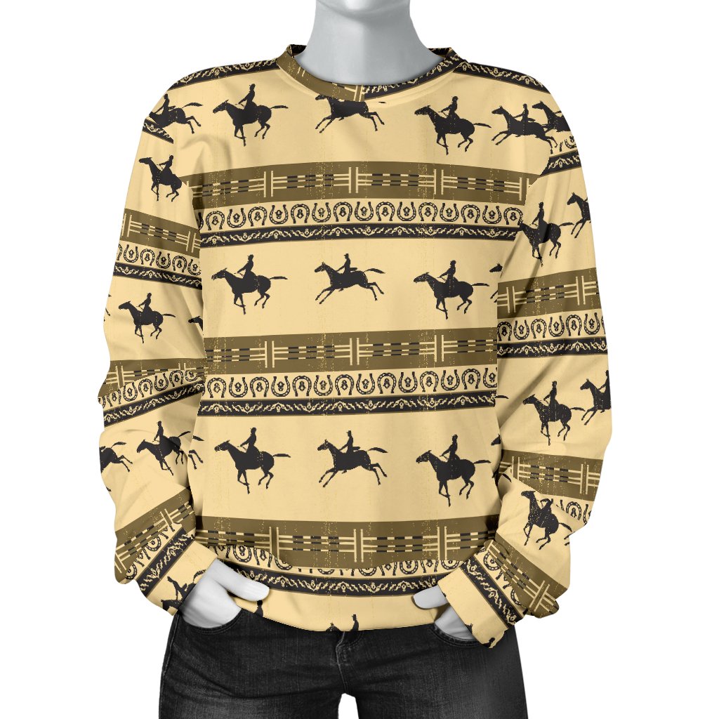 Horse Pattern Print Women Crewneck Sweatshirt