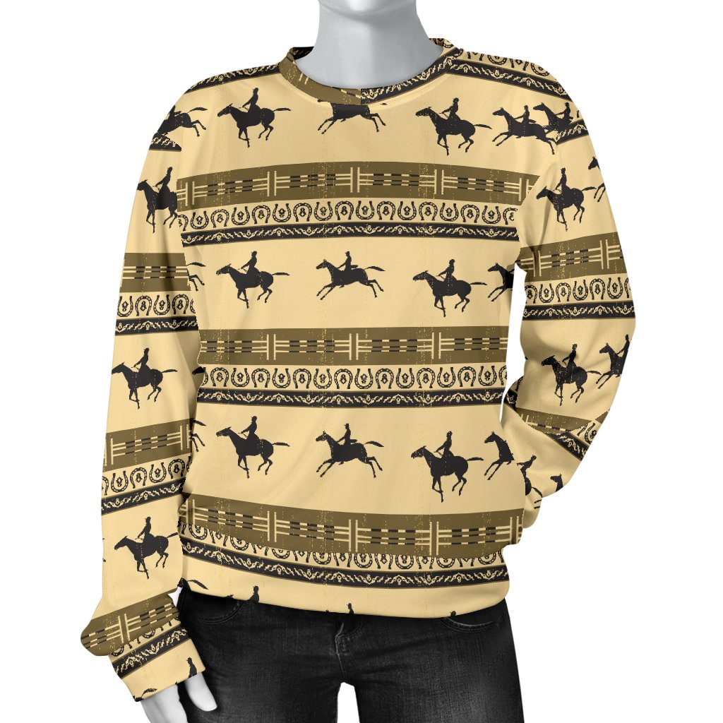 Horse Pattern Print Women Crewneck Sweatshirt