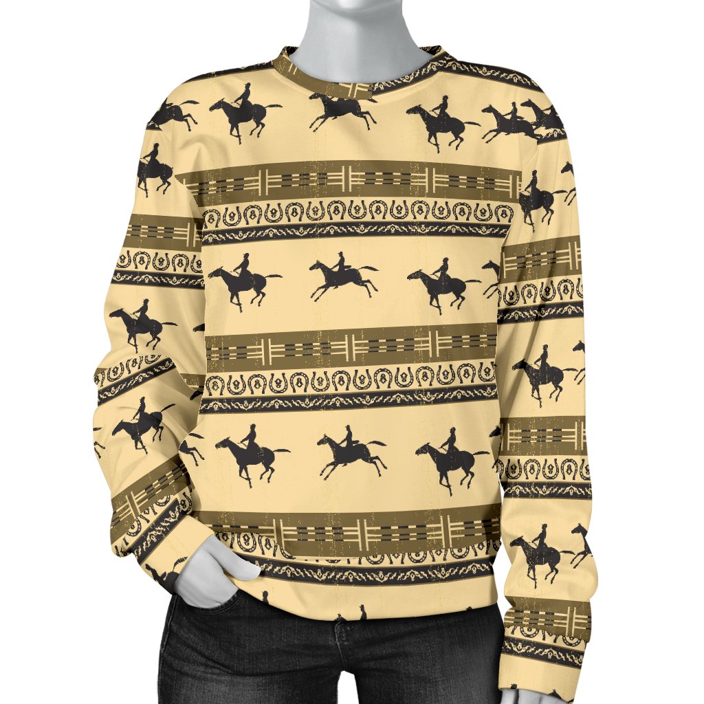 Horse Pattern Print Women Crewneck Sweatshirt