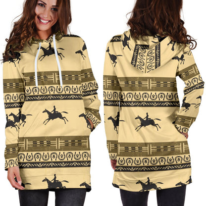 Horse Pattern Print Women Hoodie Dress